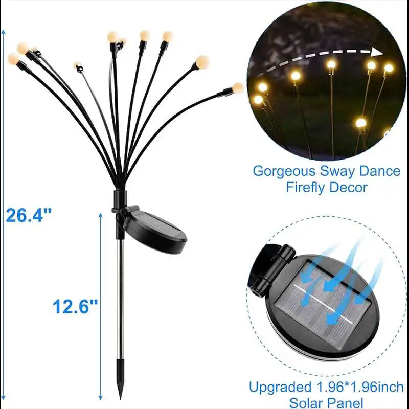 Solar Firefly Garden Lights – Swaying Warm White Pathway Stake Light