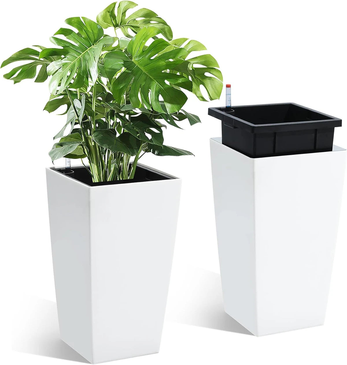 Tall planters, white 16 in