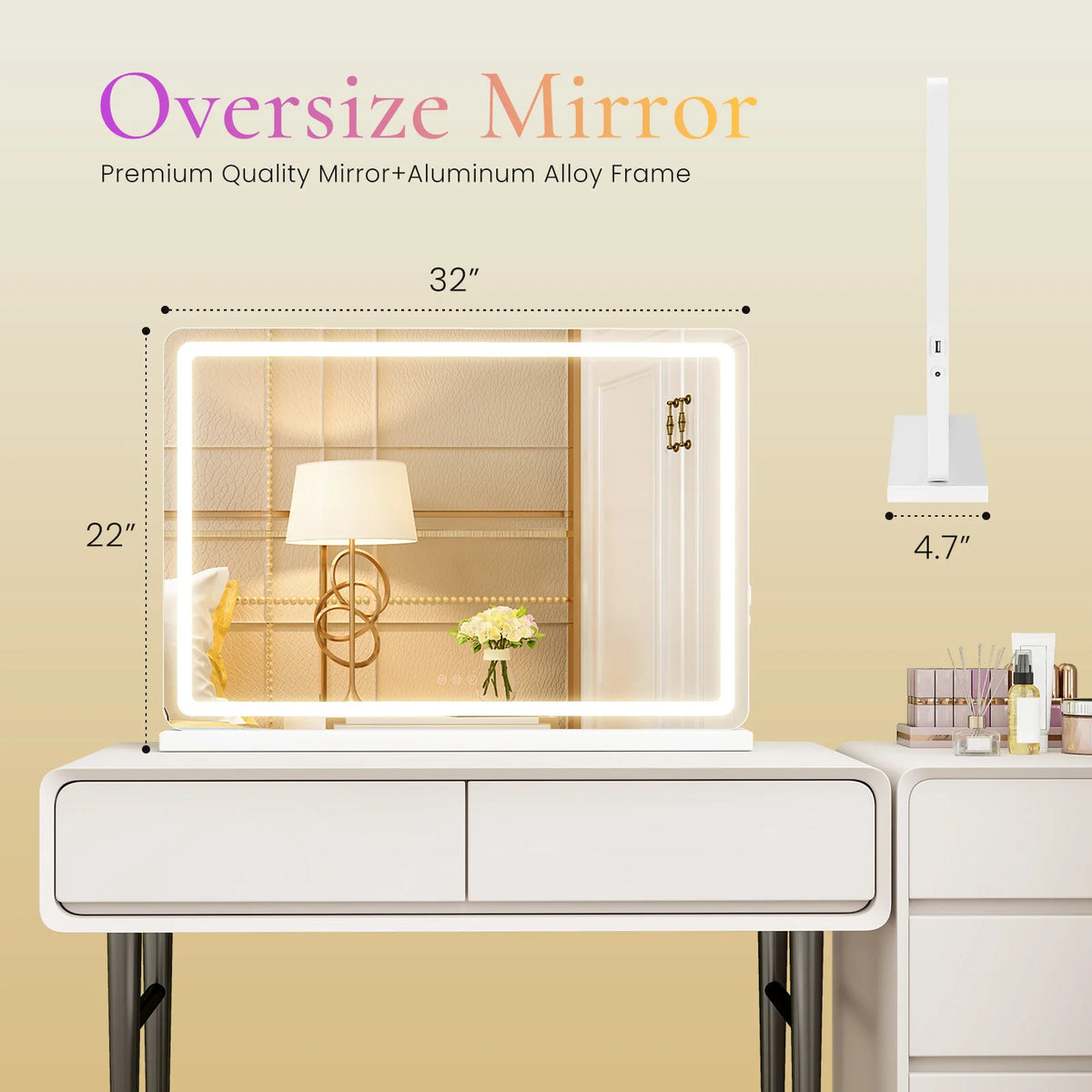 Dimmable LED Vanity Mirror with Memory Function