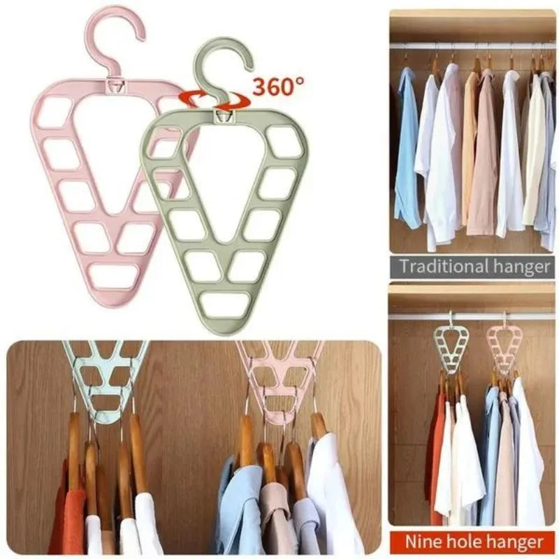 9-Slot Space-Saving Closet Hanger Organizer - Single, 2-Pack or 3-Pack