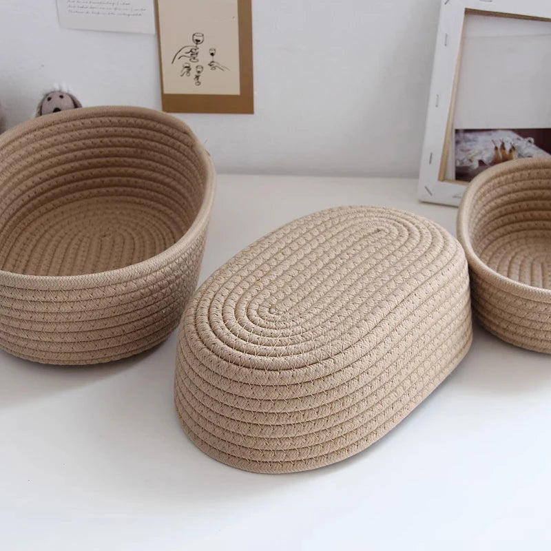 Oval Cotton Rope Woven Catch-All Basket