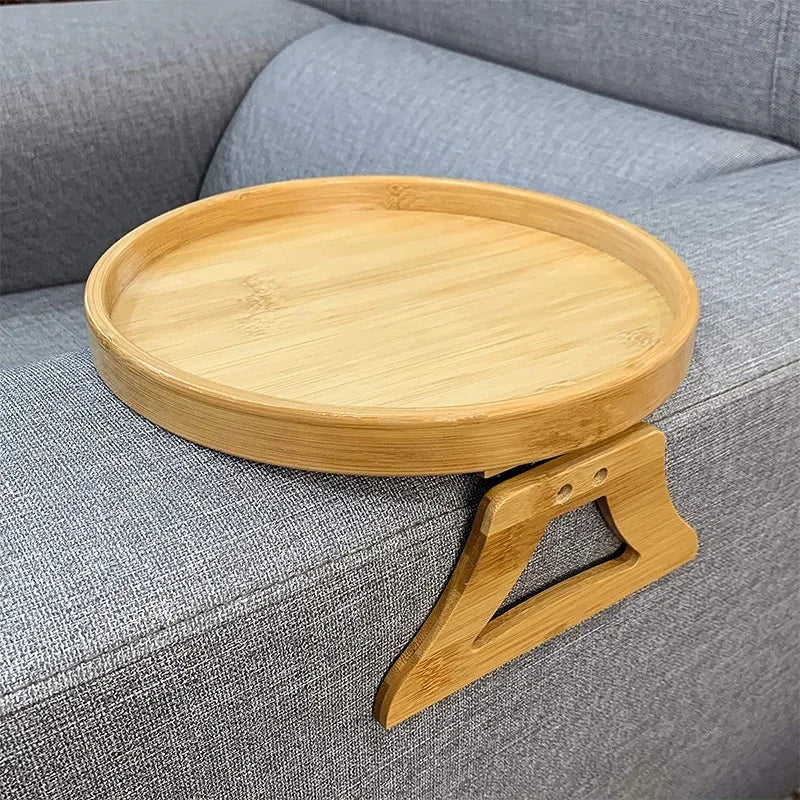 Wooden Sofa Armrest Tray – Clip-On Side Table