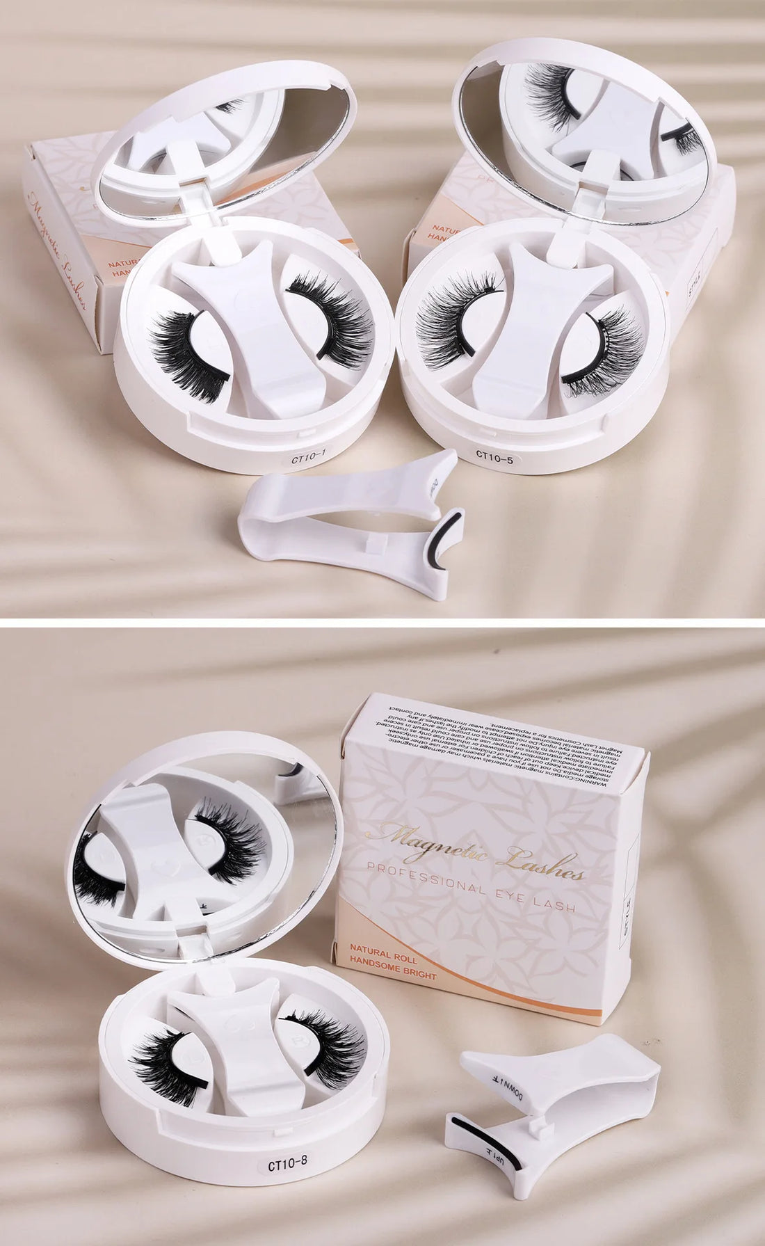 Magnetic Lashes Kit with Applicator & Mirror Case (Reusable, No Glue)