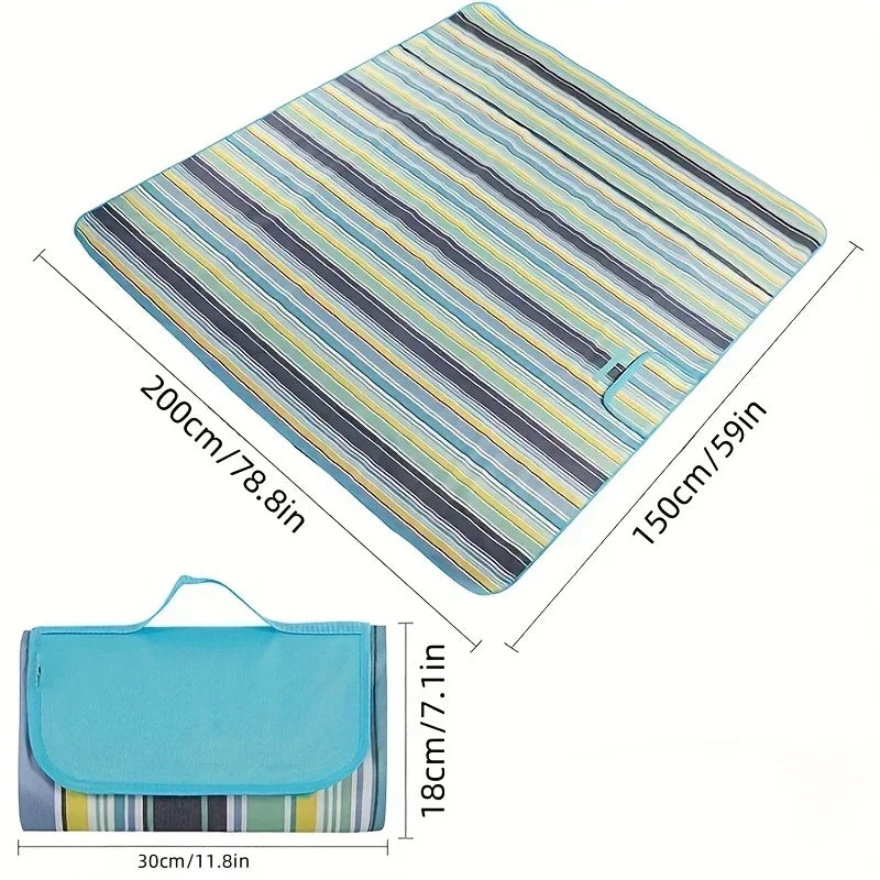 Waterproof Foldable Picnic Blanket – Sandproof Outdoor Beach Mat with Carry Handle