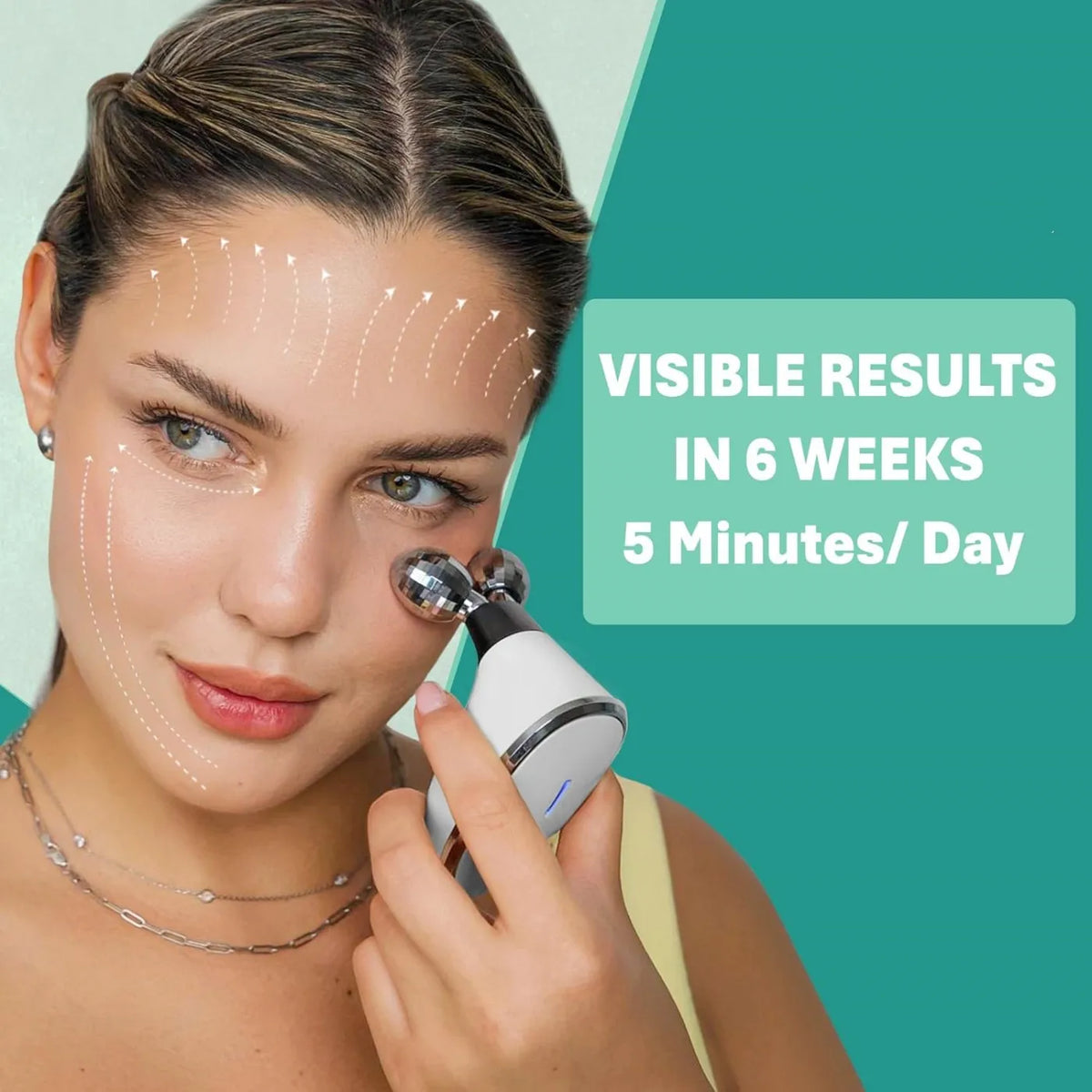 Microcurrent Facial Toning Device in use