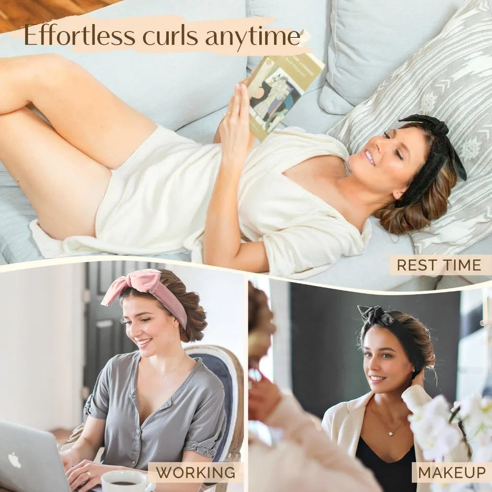 Heatless Curling Rod Headband Set with Scrunchies & Clip