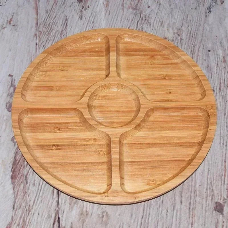 Round Divided Snack Serving Tray