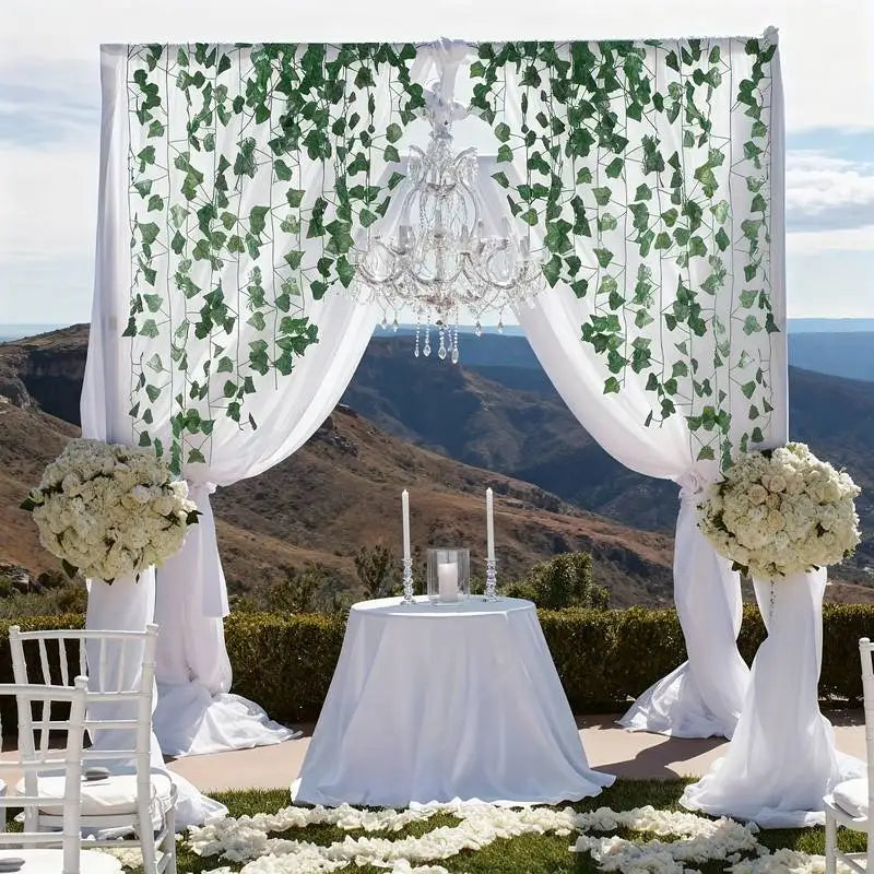 Artificial Ivy Garland Set – 24 Strands, 62 ft Faux Greenery Vines for Wall & Party Decor