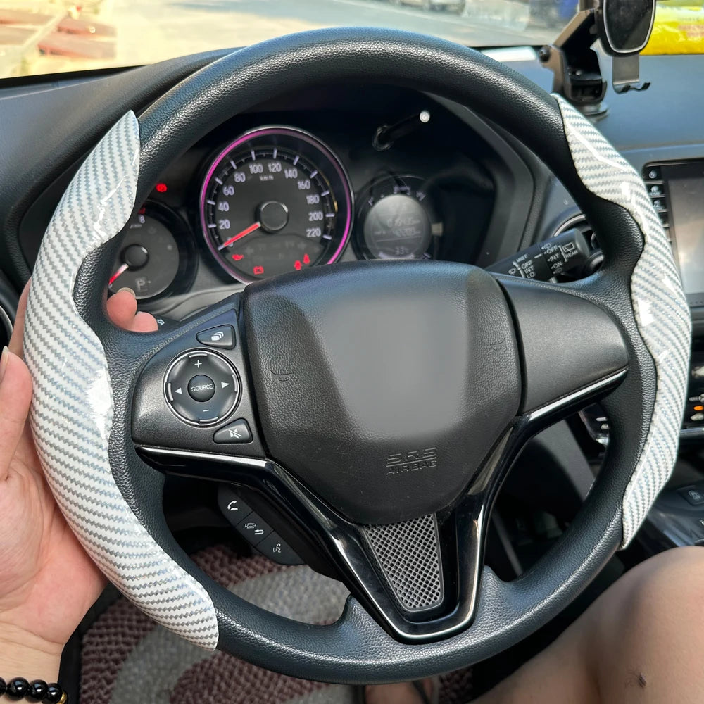 2-Piece Steering Wheel Grip Covers - Universal Fit