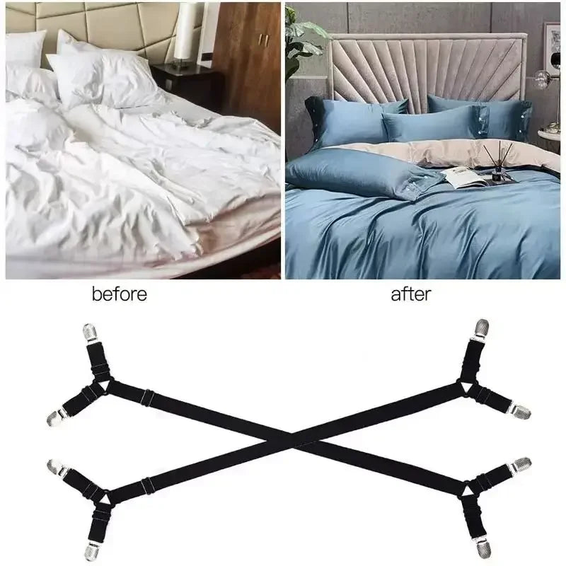 Adjustable Bed Sheet Holder Straps - Set of 4 or Crisscross Kit
