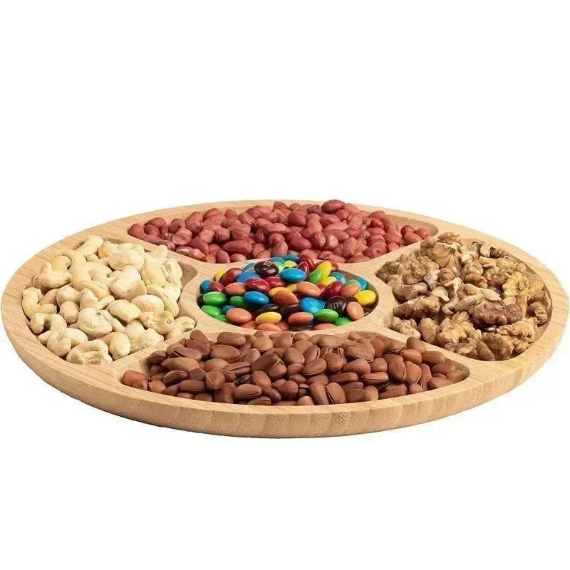 Round Divided Snack Serving Tray