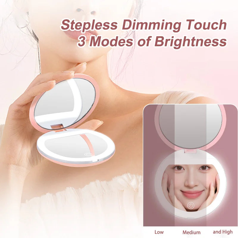 Rechargeable LED Compact Travel Mirror 1X/3X