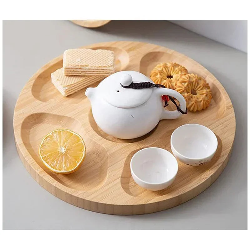 Round Divided Snack Serving Tray