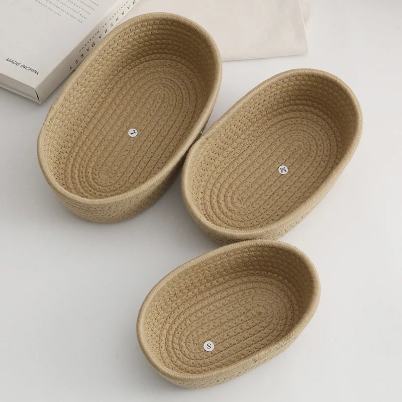 Oval Cotton Rope Woven Catch-All Basket