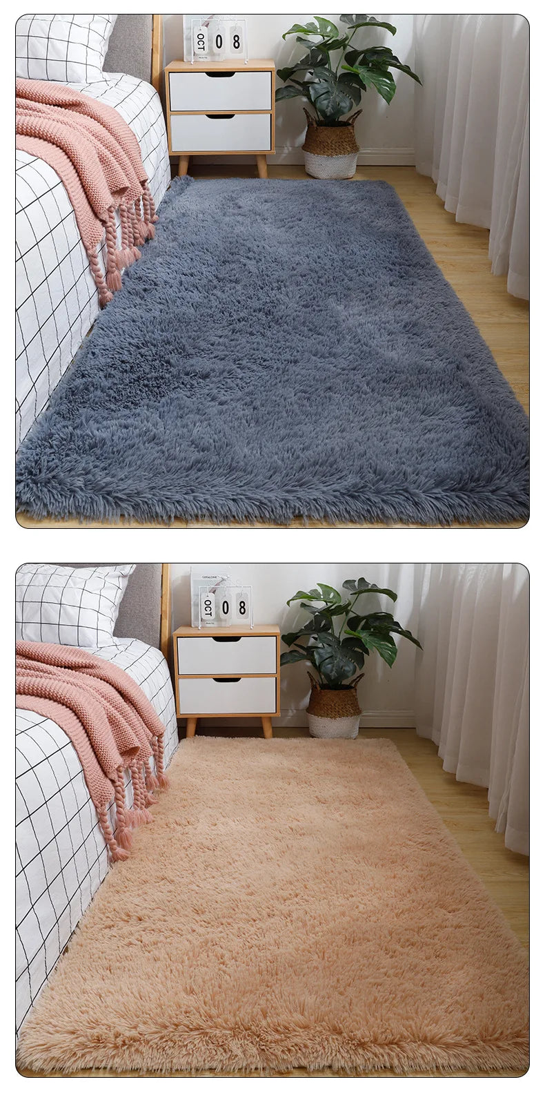 Nordic Soft Plush Area Rug – Modern Home Carpet