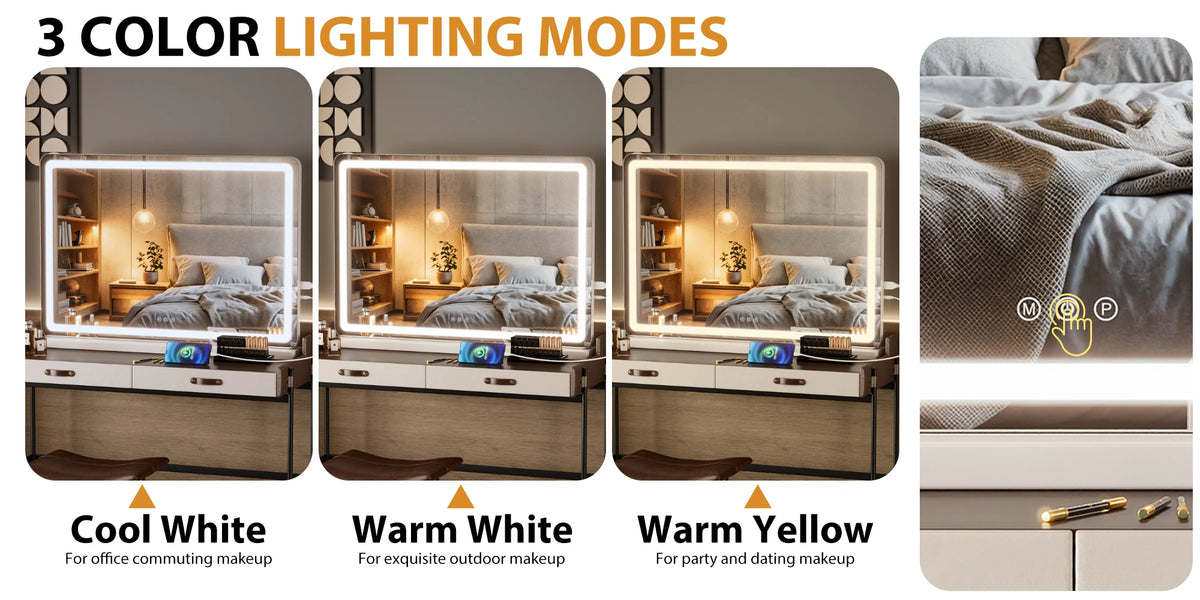 Dimmable LED Vanity Mirror with Memory Function