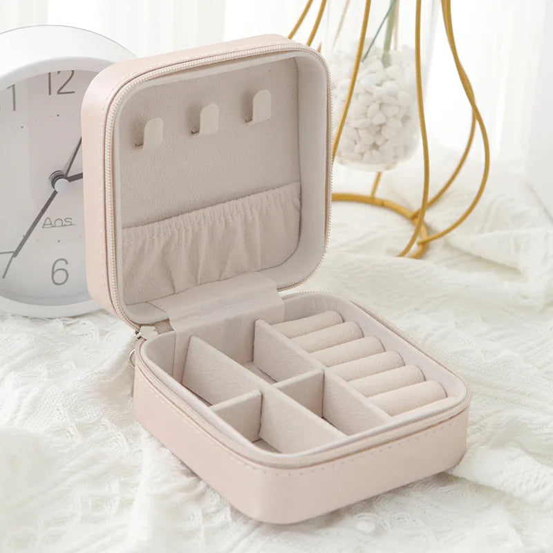 Mini Travel Jewelry Box - Vegan Leather, Velvet Lined