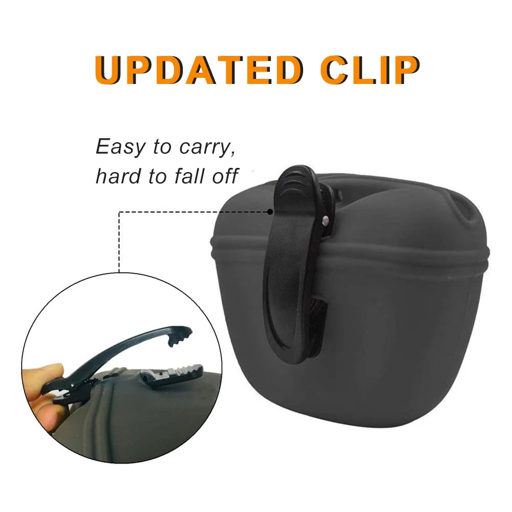 Silicone Dog Treat Pouch with Magnetic Closure & Clip (2-Pack)