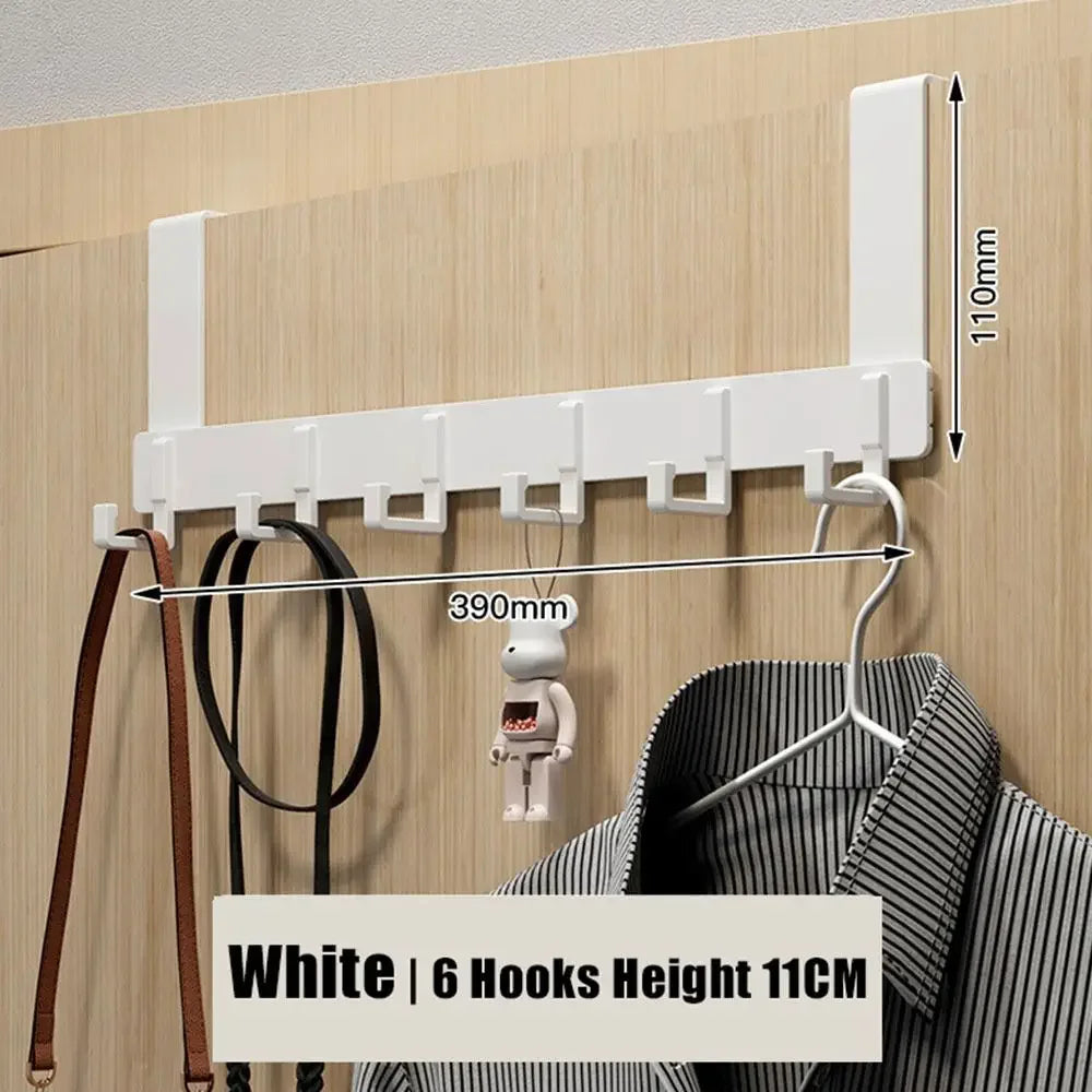 Over-the-Door 6-Hook Rack - No-Drill Coat & Towel Hanger