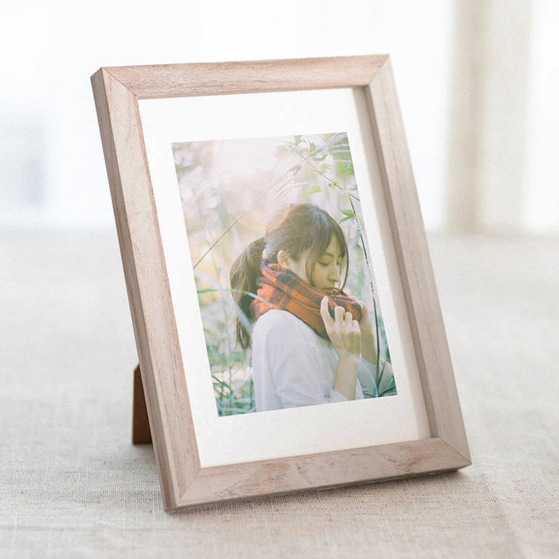 Vintage Wood Photo Frame with Stand