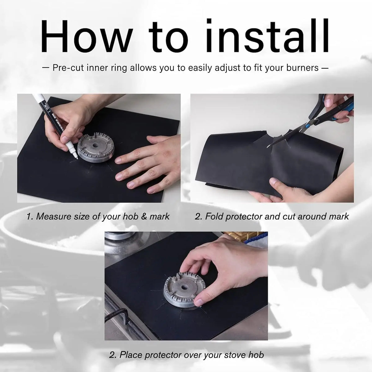 Reusable Gas Stove Protectors – 12-Piece Nonstick Burner Covers