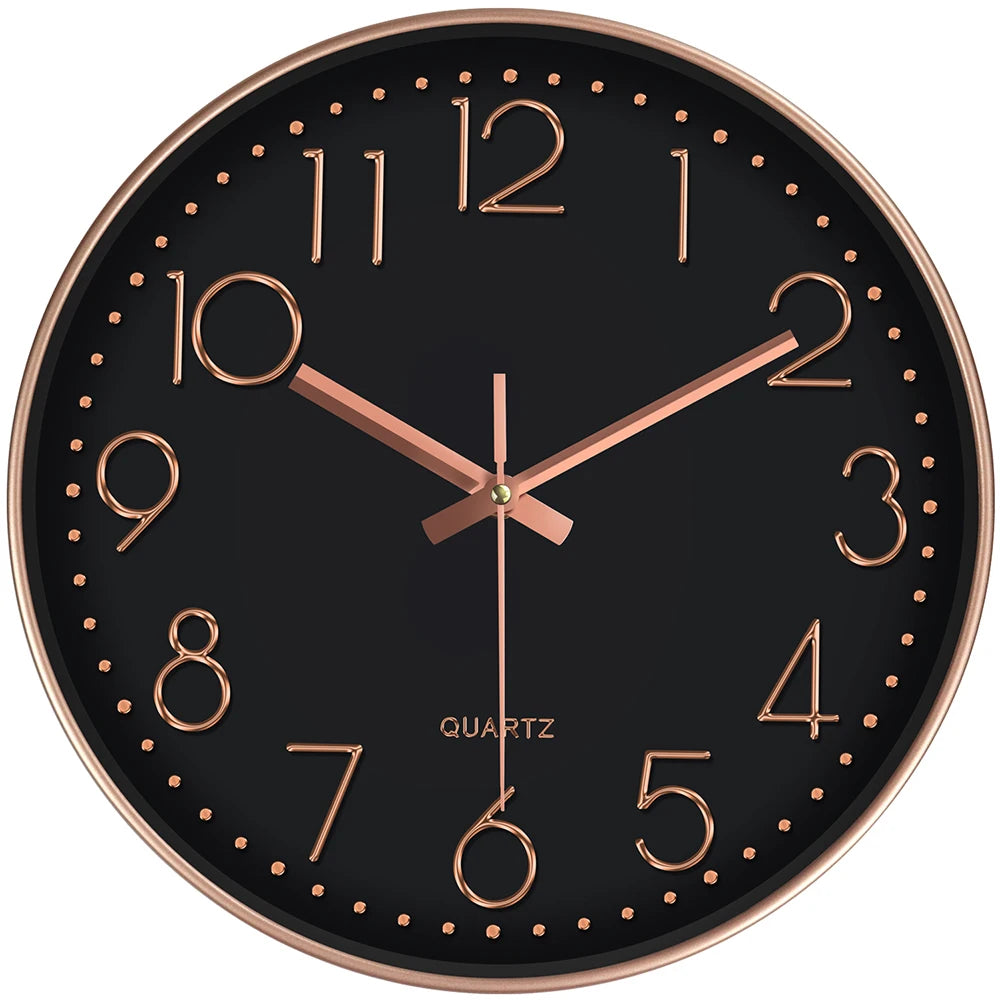 Modern Minimalist Silent Wall Clock with 3D Numbers
