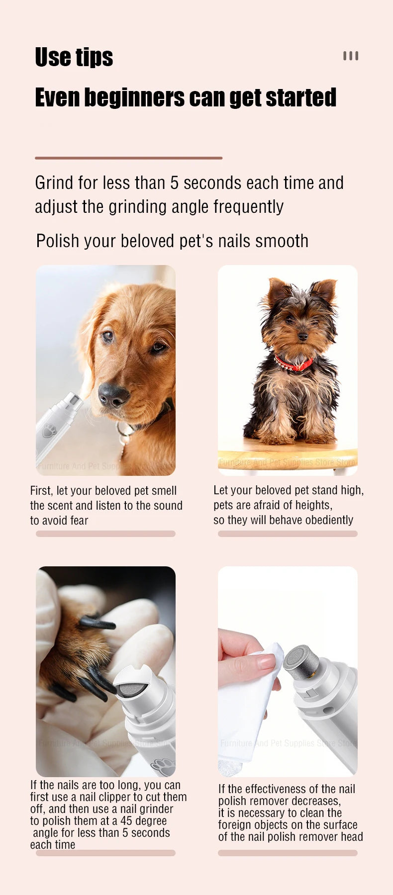Rechargeable Quiet Pet Nail Grinder