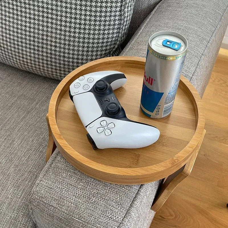 Wooden Sofa Armrest Tray – Clip-On Side Table