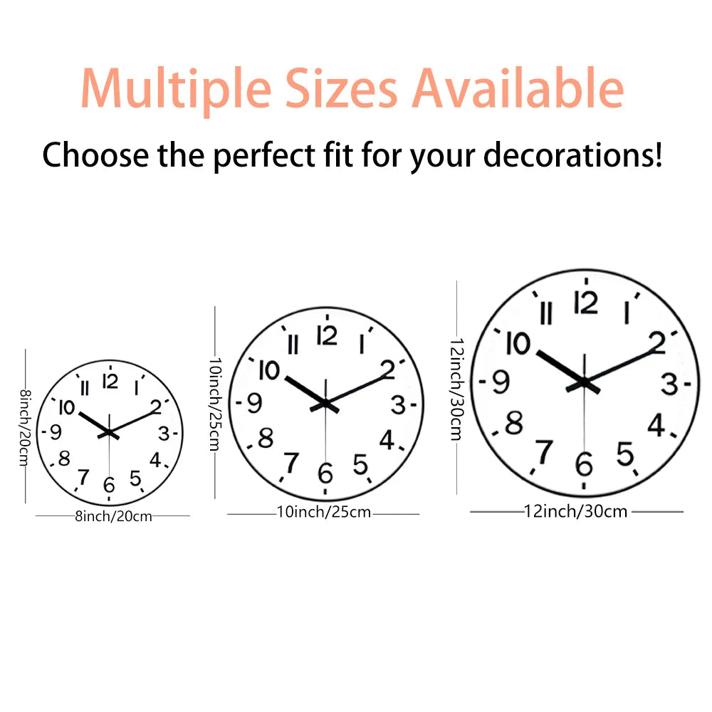 Modern Minimalist Silent Wall Clock with 3D Numbers