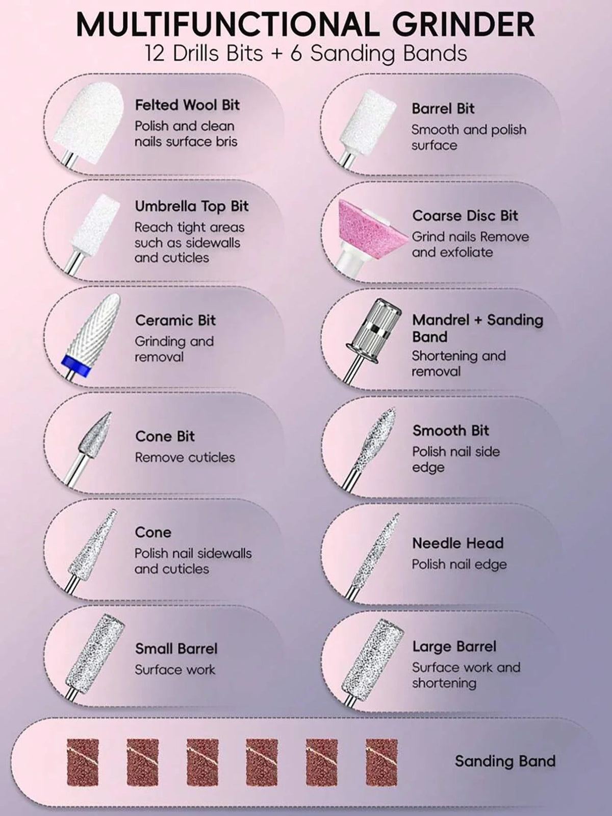 Cordless Rechargeable Electric Nail File Kit (USB-C)