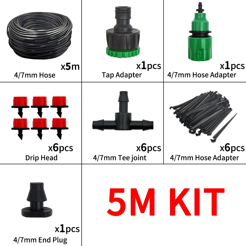DIY Drip Irrigation Kit – Automatic Garden Watering System with Adjustable Drippers