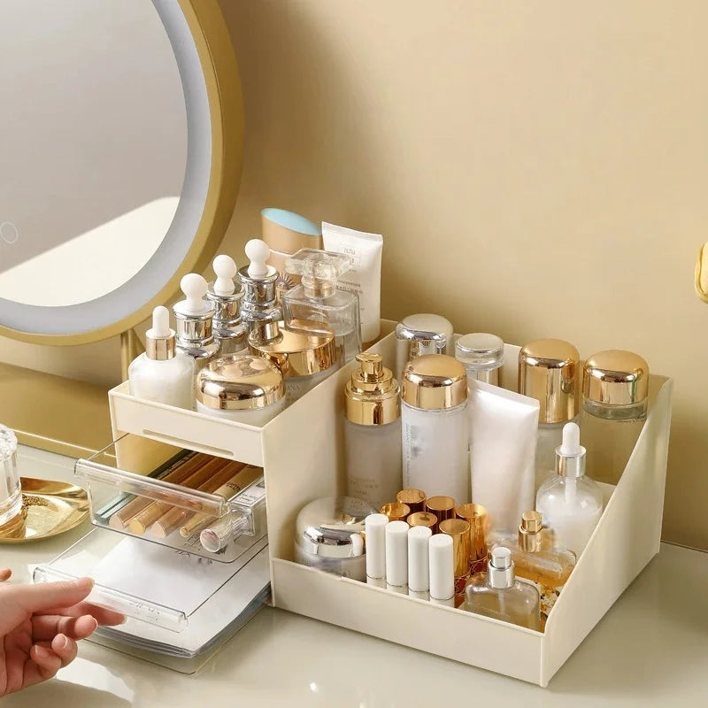 Vanity Makeup Organizer with Drawers - Countertop Cosmetic Storage