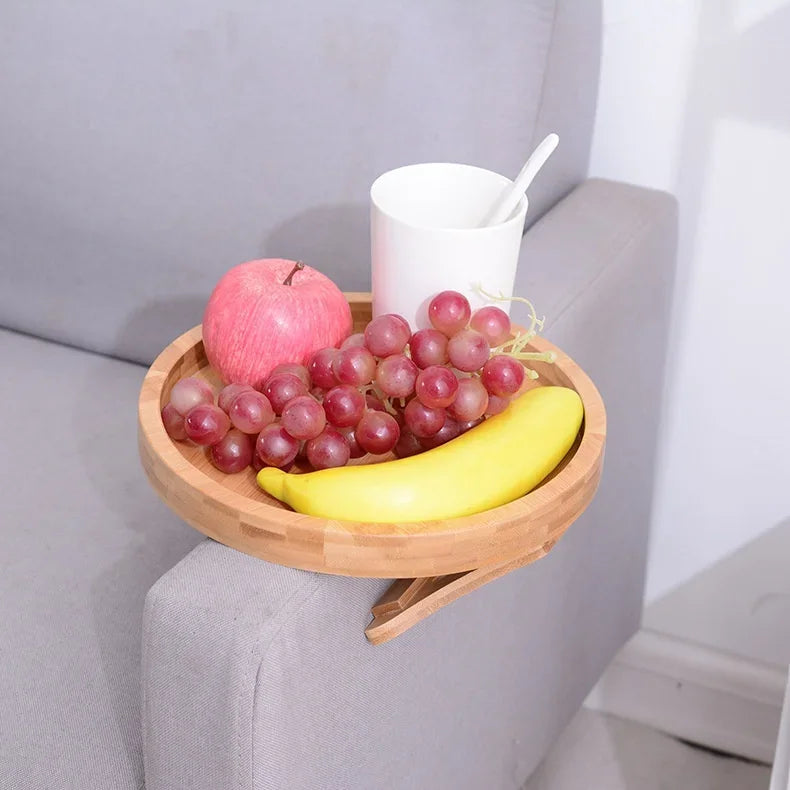 Wooden Sofa Armrest Tray – Clip-On Side Table