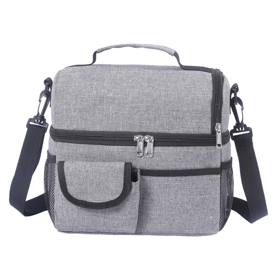 Insulated Picnic Cooler Bag – Dual-Compartment Leakproof Lunch Cooler with Shoulder Strap