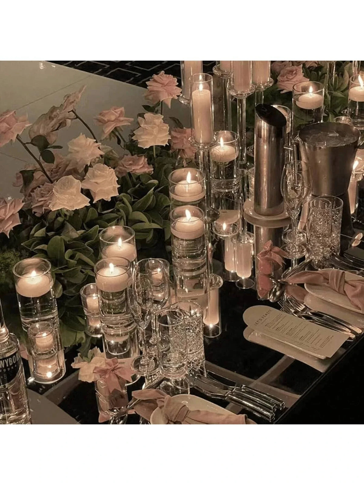 Clear Glass Cylinder Candle Holders, Set of 3