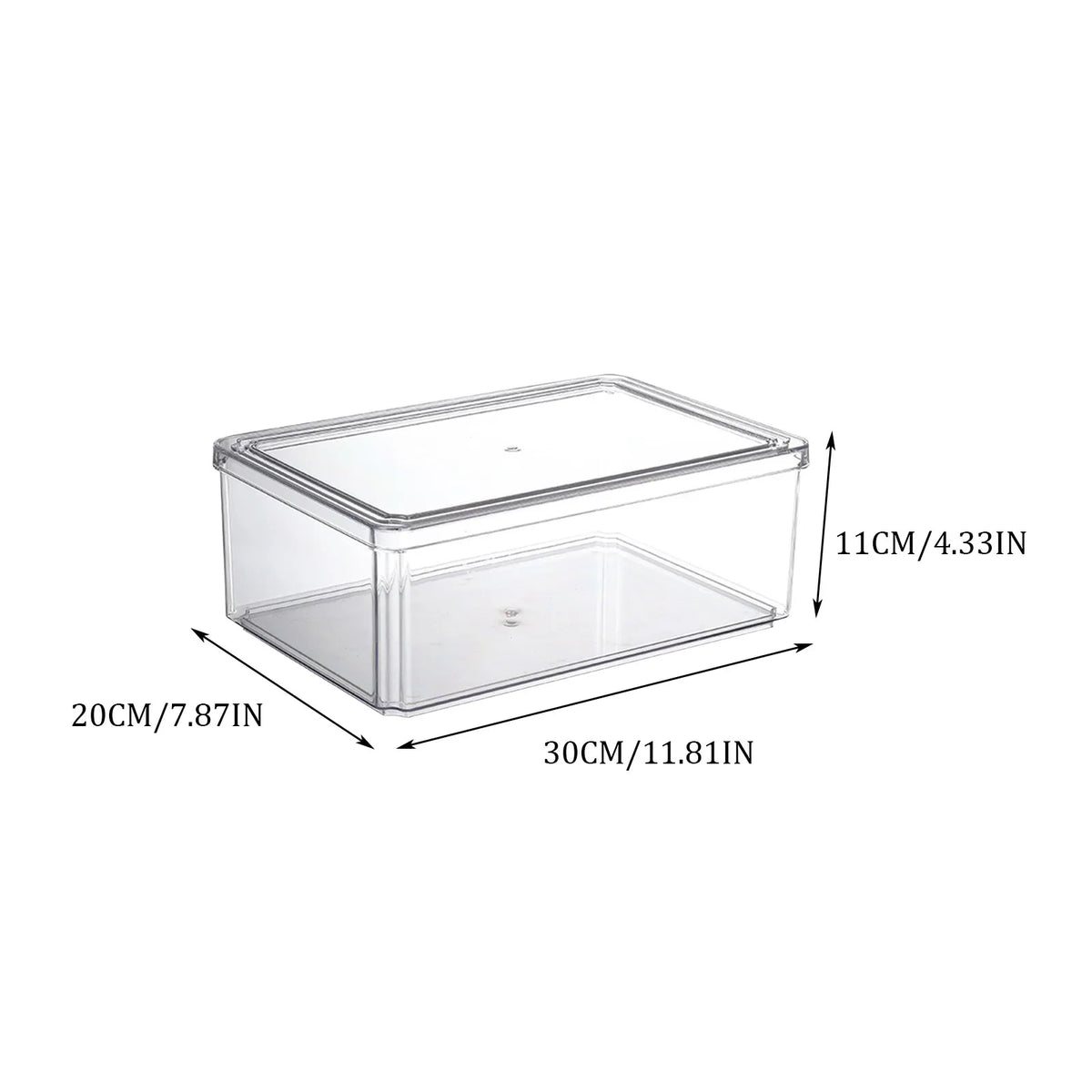 Clear Stackable Fridge Organizer Bin with Lid (Sold Individually)
