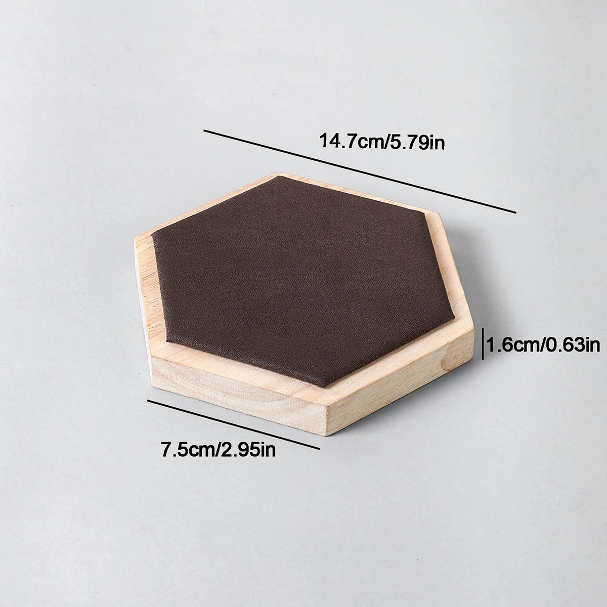 Hexagon Wood Ring Tray Jewelry Display