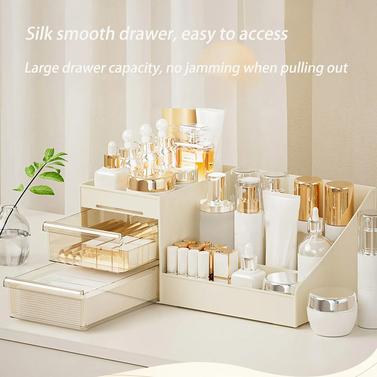 Vanity Makeup Organizer with Drawers - Countertop Cosmetic Storage