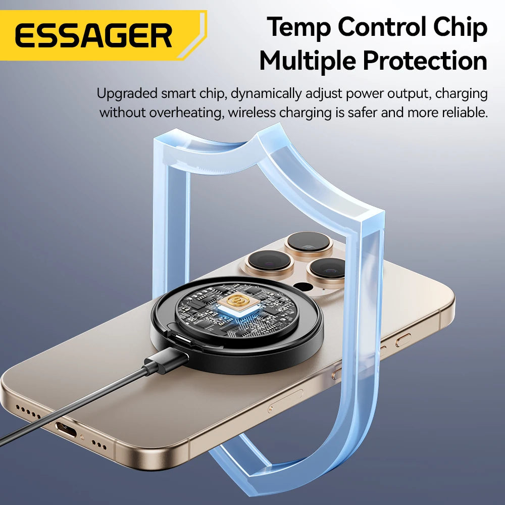 Supplier illustration of the charger's temperature-control and protection features.