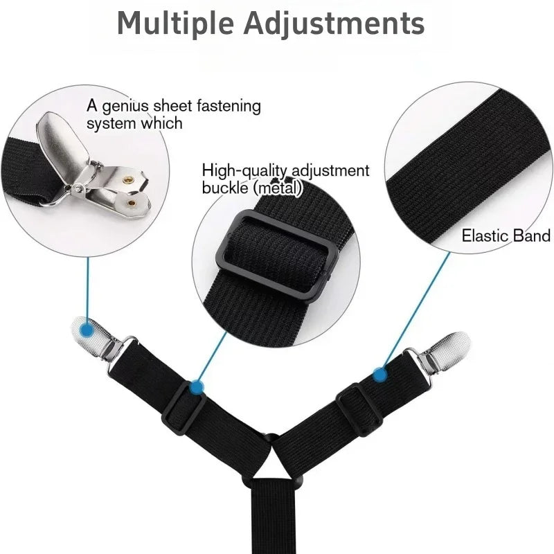 Adjustable Bed Sheet Holder Straps - Set of 4 or Crisscross Kit