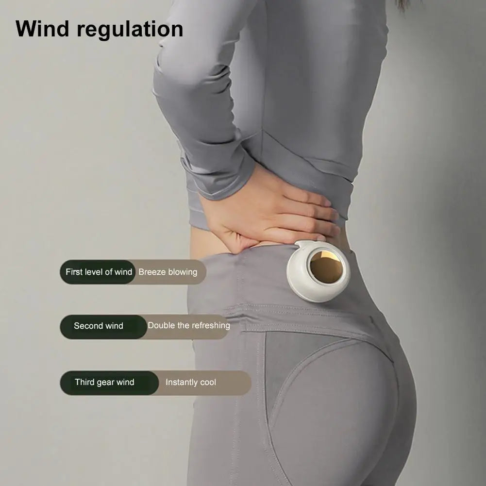 Clip-On Bladeless Waist Fan – Wearable 360° Mini Fan, 3 Speeds, Rechargeable