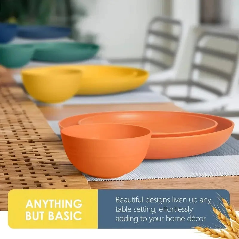 32-Piece Unbreakable Wheat Straw Dinnerware Set, Service for 8