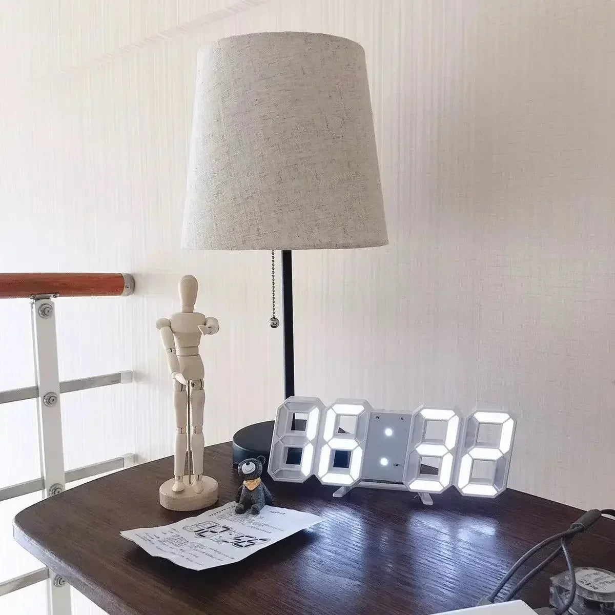 3D LED Digital Wall Clock – USB-Powered Modern Display