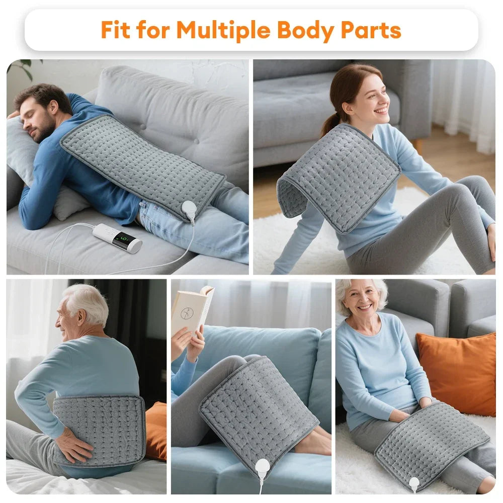Electric Heating Pad 12x24 in – 9 Heat Levels, Auto-Off Timer, Washable