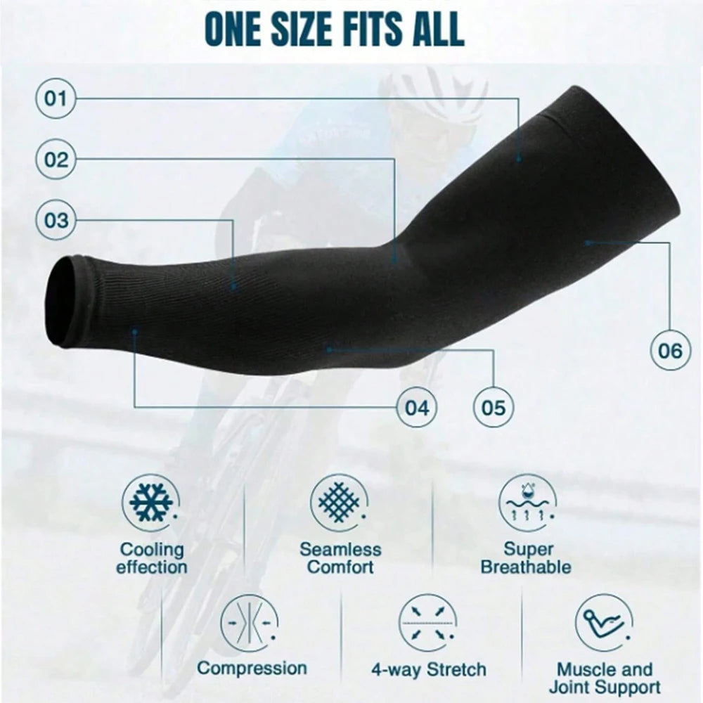 Cooling UV Arm Sleeves, 3 Pairs – Sun Protection for Driving & Outdoors