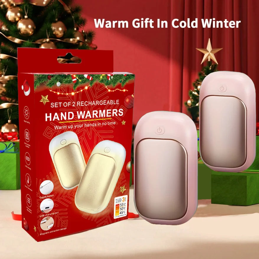 Magnetic Rechargeable Hand Warmers 2-Pack – 3 Heat Levels