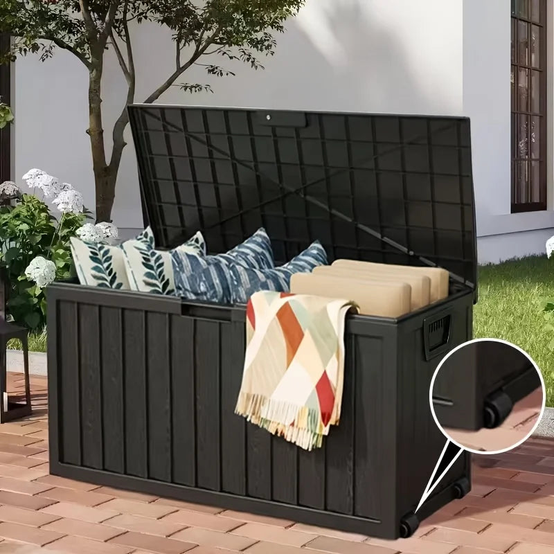 Lockable Resin Outdoor Deck Box – Weatherproof Patio Storage (35 or 75 Gallon)