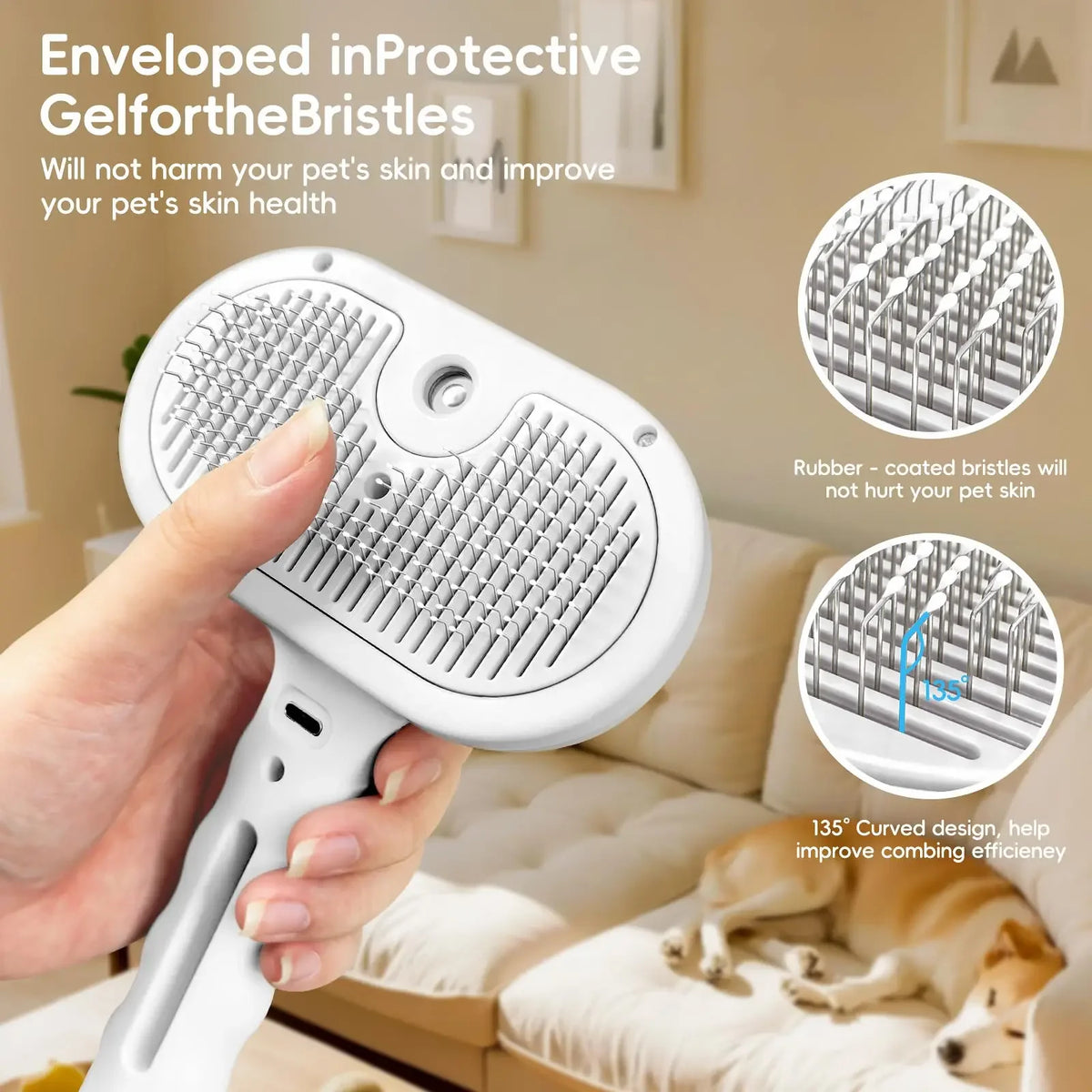 Steam Pet Grooming Brush