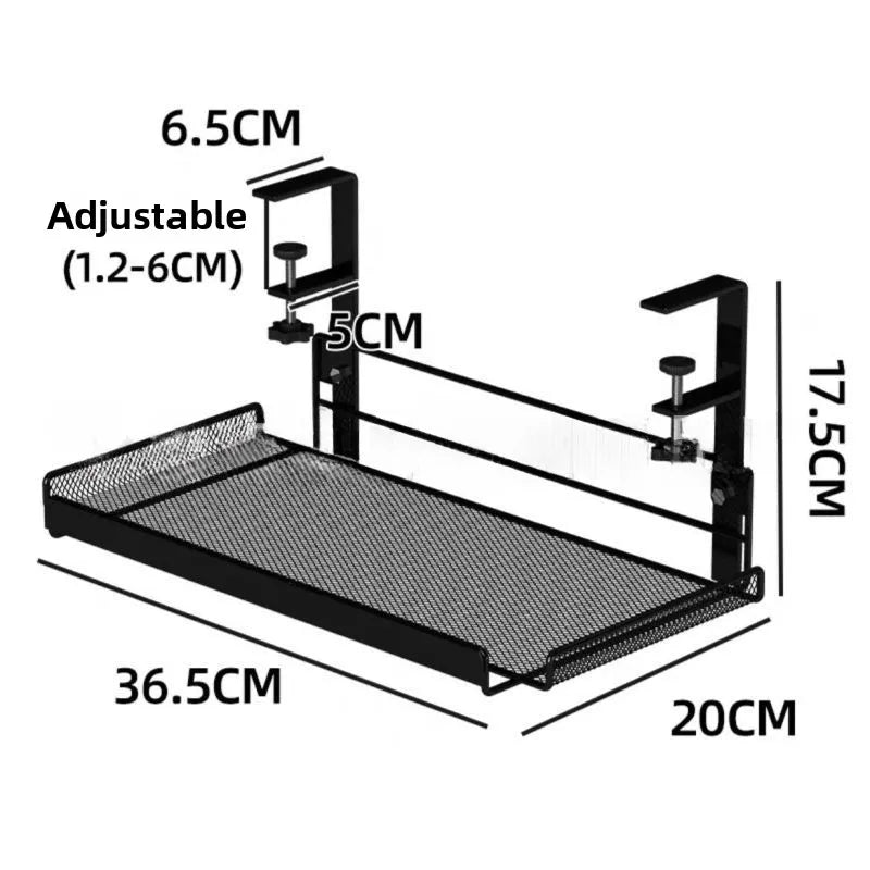 No-Drill Under-Desk Cable Tray – Clamp-On Wire Organizer