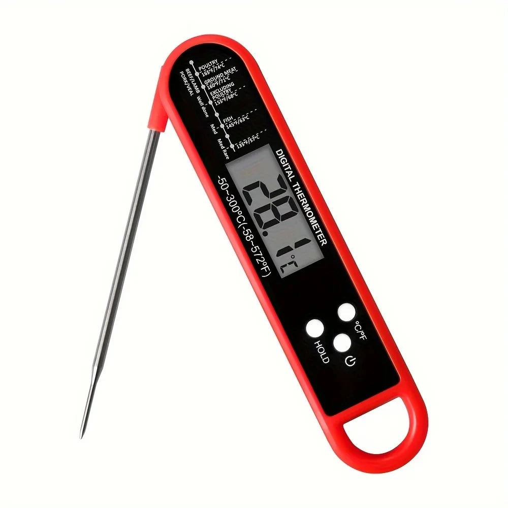 Instant-Read Digital Meat Thermometer – Foldable Probe, Backlit & Waterproof